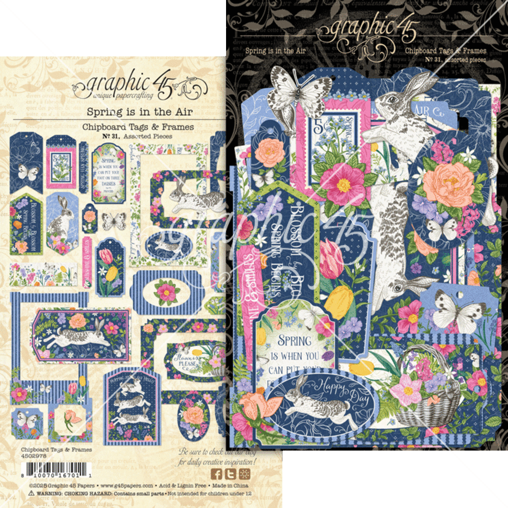 Graphic 45 Spring is in the Air Chipboard Pieces, Tags & Frames (4502978) Graphic 45 Spring is in the Air Chipboard Pieces, Tags & Frames (4502978)