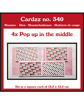 Crealies Cardzz Stansen 4x Pop Up in het Midden (CLCZ340)