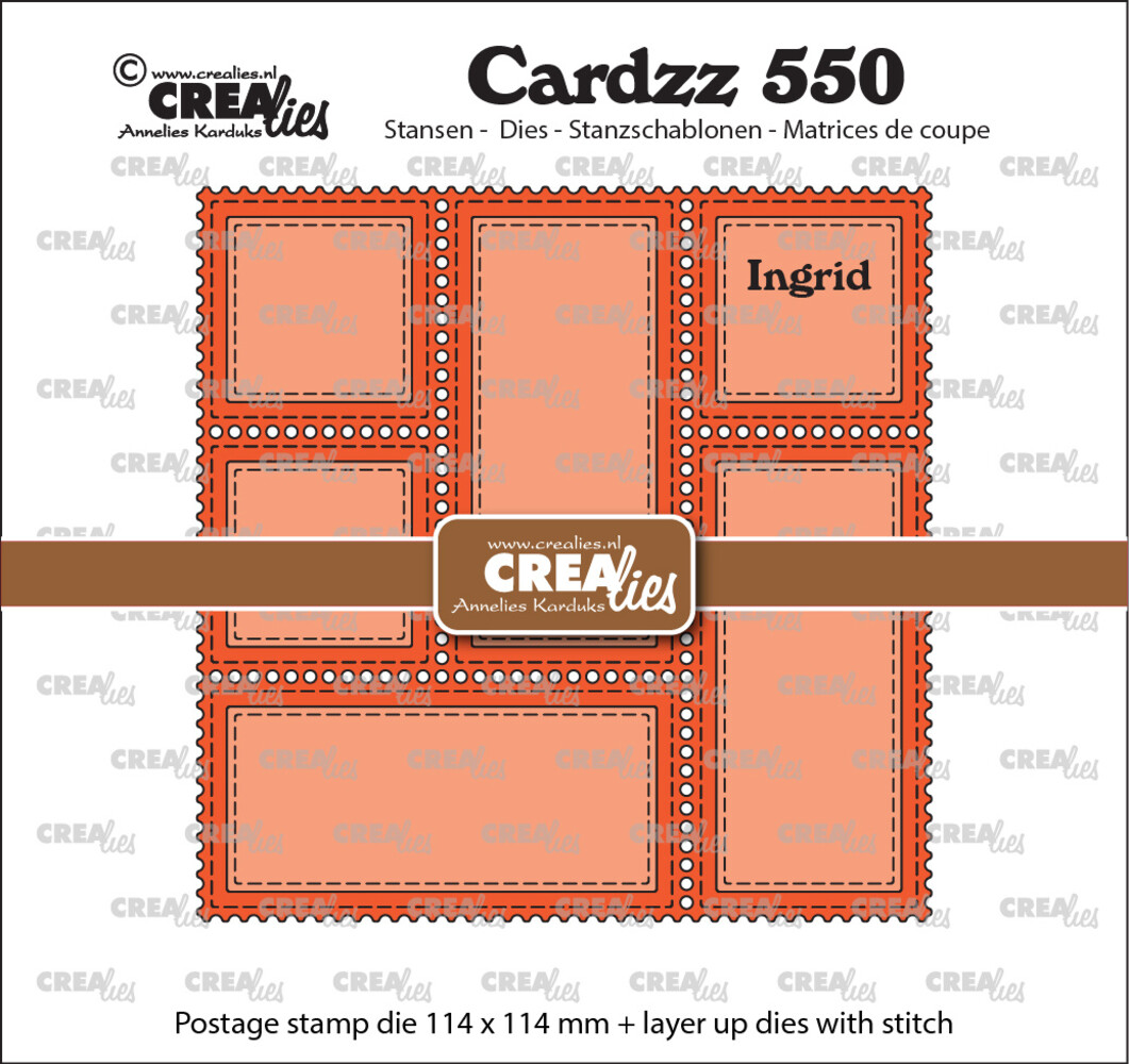 Crealies Cardzz Stansen Postzegelframe Ingrid (CLCZ550)