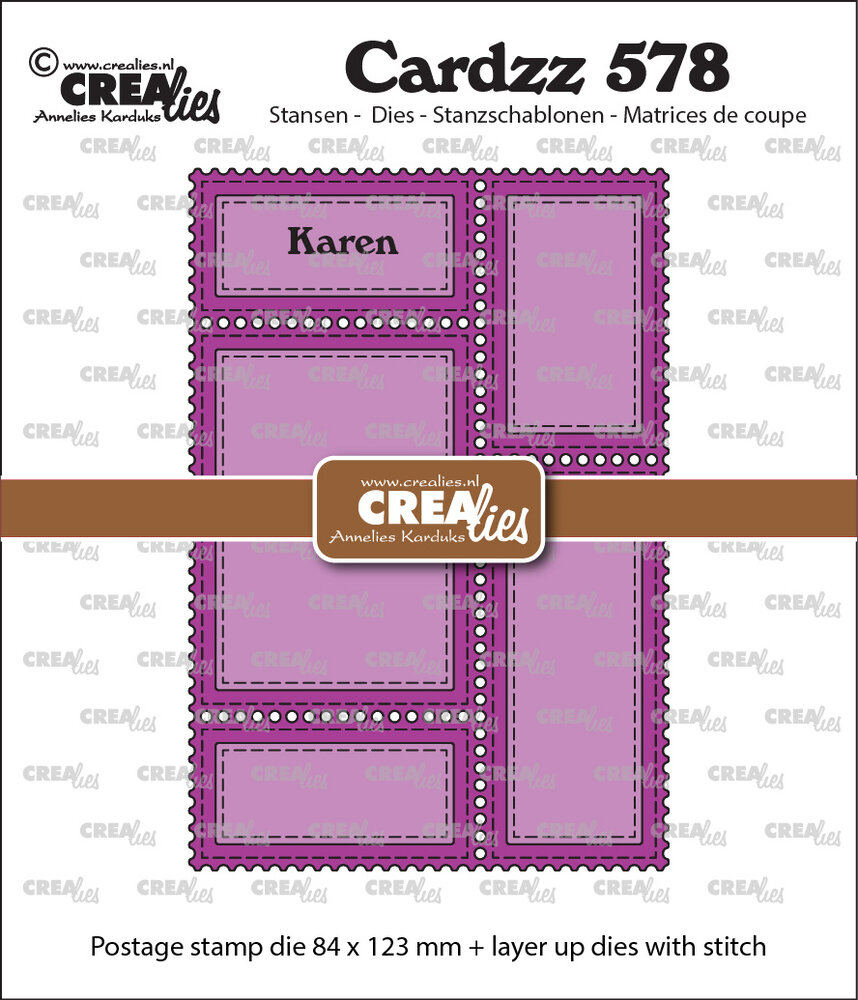 Crealies Cardzz Stansen Postzegelframe Karen (CLCZ578)
