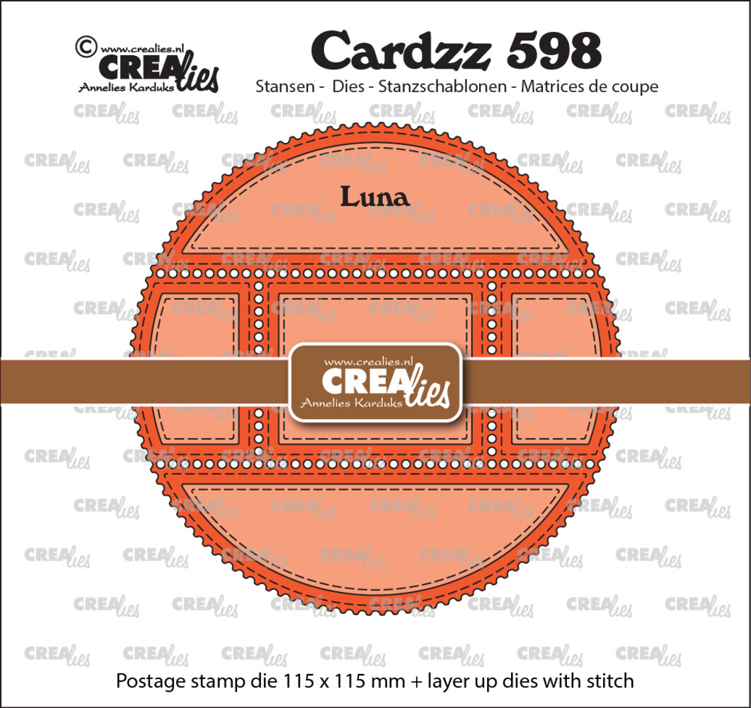 Crealies Cardzz Stansen Postzegelframe Luna (CLCZ598)
