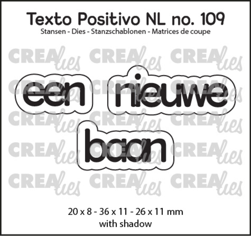 Crealies Texto Positivo Stansen Een Nieuwe Baan (POSNL109) Crealies Texto Positivo Stansen Een Nieuwe Baan (POSNL109)