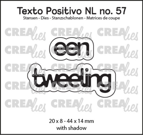 Crealies Texto Positivo Stansen Een Tweeling (POSNL57)
