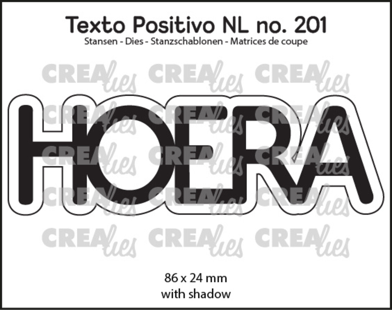 Crealies Texto Positivo Dies HOERA (POSNL201)