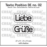Crealies Texto Positivo Dies Liebe Grüße (POSDE02)