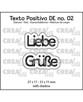 Crealies Texto Positivo Dies Liebe Grüße (POSDE02)