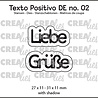 Crealies Texto Positivo Stansen Liebe Grüße (POSDE02)