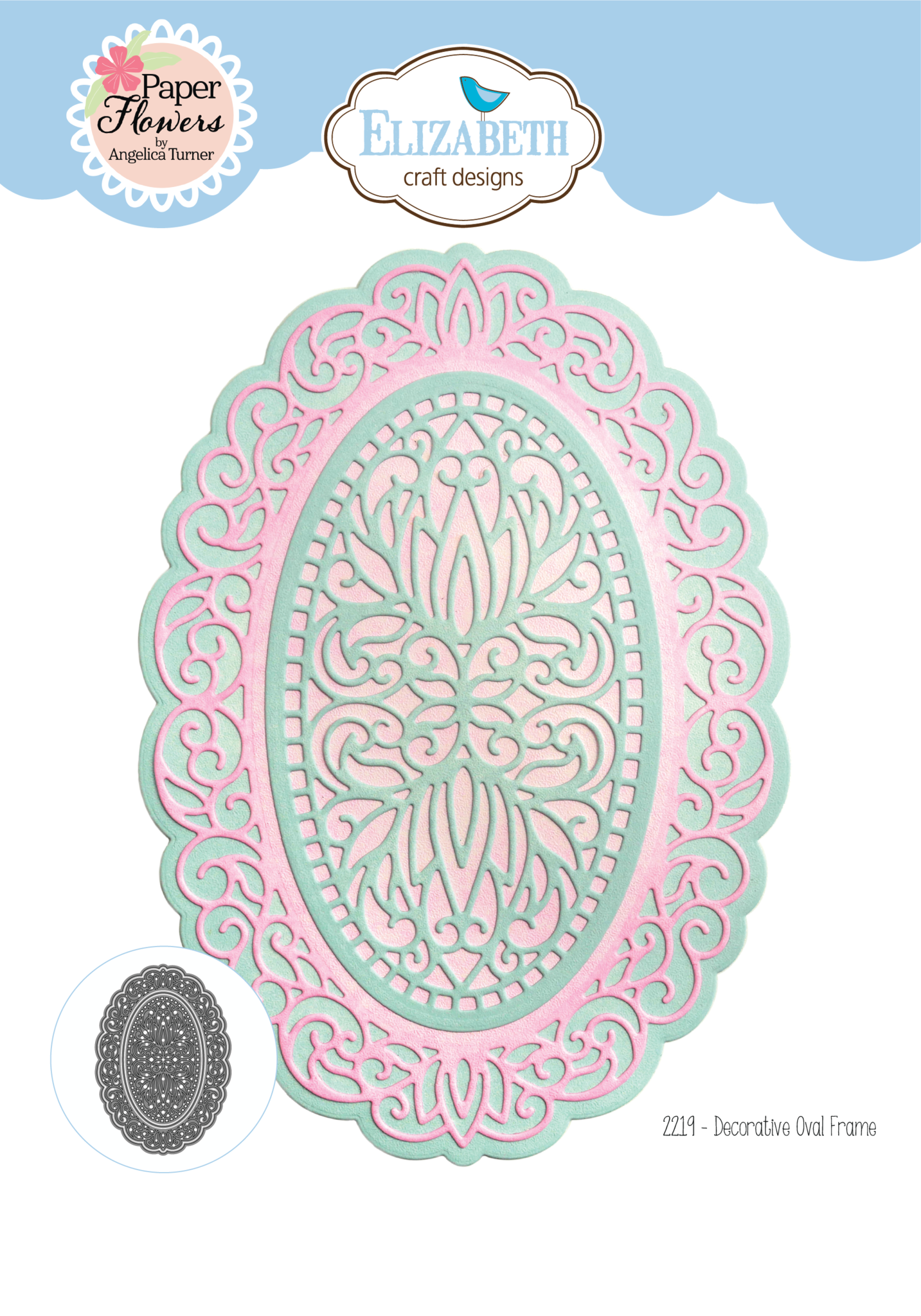 Spring Kuning Dies Spring Awakening Dies Decorative Oval Frame (2219) - Craftlines B.V.