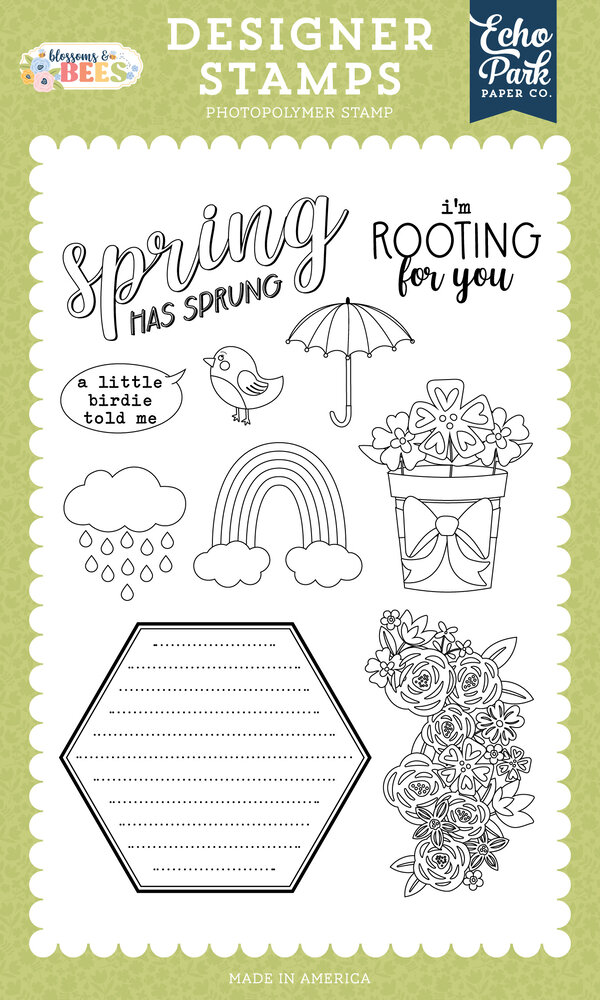 Echo Park Blossoms And Bees Designer Stamps Rooting For You (BLB413047) Echo Park Blossoms And Bees Designer Stamps Rooting For You (BLB413047)