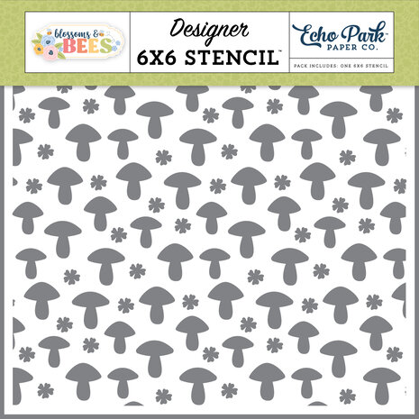 Echo Park Blossoms And Bees Stencil Mushroom Flowers (BLB413033)