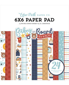 Echo Park Baby On Board It's a Boy! 6x6 Inch Paper Pad (BOB415023)