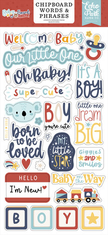 Echo Park Baby On Board It's a Boy! Chipboard Word & Phrases (BOB415022)
