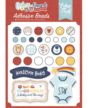Echo Park Baby On Board It's a Boy! Adhesive Brads (BOB415020)