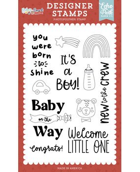 Echo Park Baby On Board It's a Boy! Designer Stamps You Were Born To Shine (BOB415045)