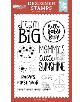 Echo Park Baby On Board It's a Boy! Designer Stamps Baby's First Year (BOB415044)