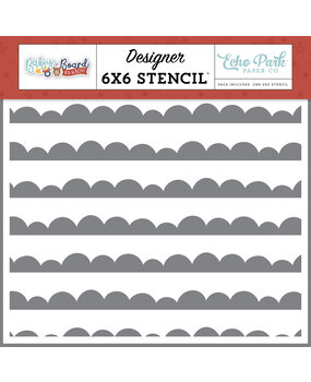 Echo Park Baby On Board It's a Boy! Stencil Cloudy Scallops (BOB415035)