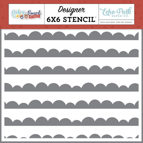 Echo Park Baby On Board It's a Boy! Stencil Cloudy Scallops (BOB415035) Echo Park Baby On Board It's a Boy! Stencil Cloudy Scallops (BOB415035)