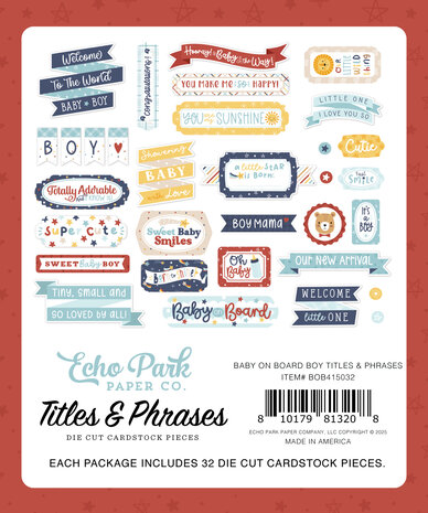 Echo Park Baby On Board It's a Boy! Titles & Phrases (BOB415032) Echo Park Baby On Board It's a Boy! Titles & Phrases (BOB415032)