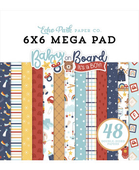 Echo Park Baby On Board It's a Boy! 6x6 Inch Cardmakers Mega Pad (BOB415031)