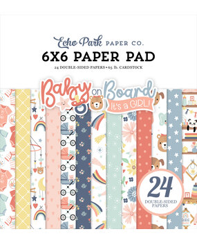 Echo Park Baby On Board It's a Girl! 6x6 Inch Paper Pad (BOG414023)