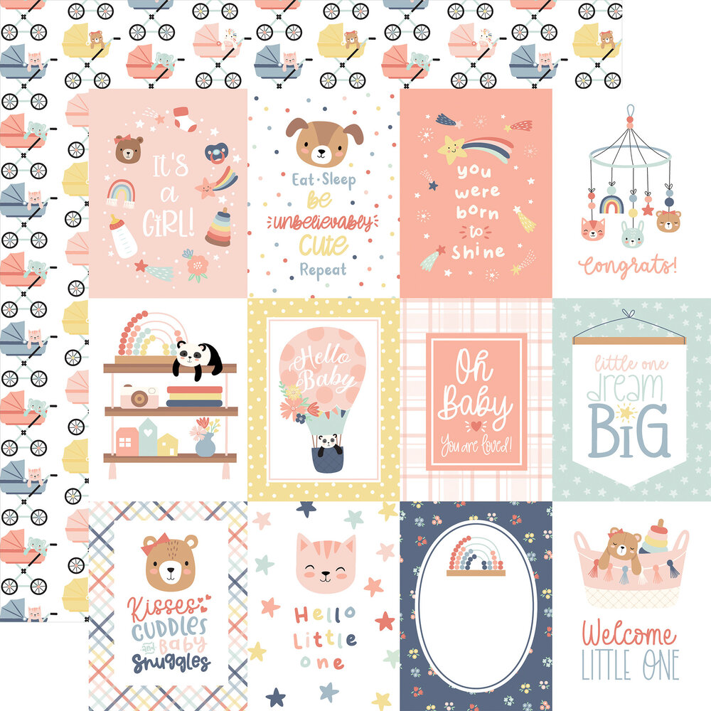 Echo Park Baby On Board It's a Girl! 12x12 Inch Collection Kit (BOG414016)