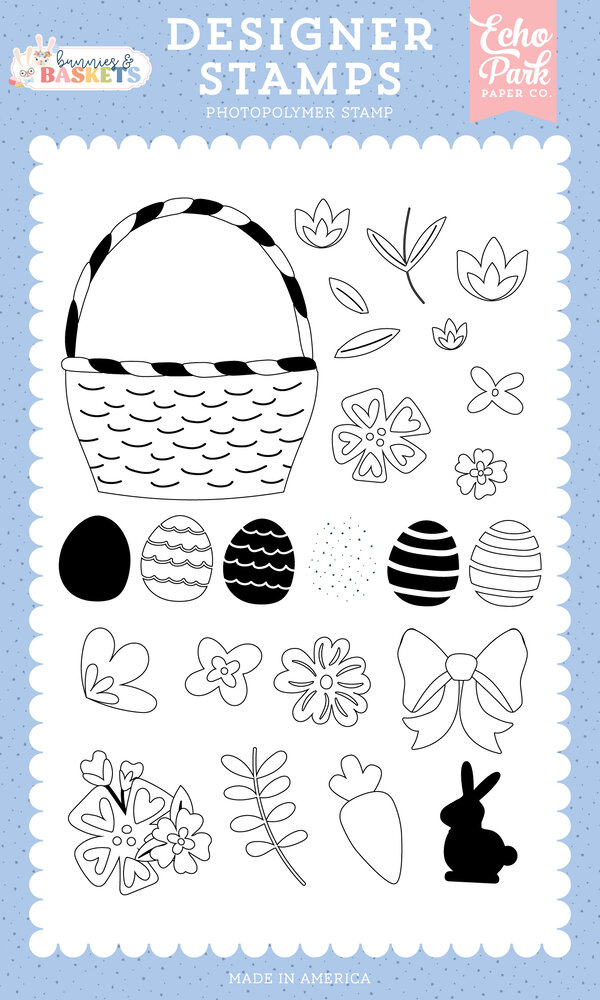 Echo Park Bunnies And Baskets Designer Stamps Build A Basket (BUB412047)
