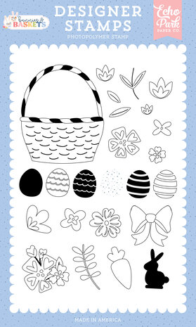 Echo Park Bunnies And Baskets Designer Stamps Build A Basket (BUB412047)