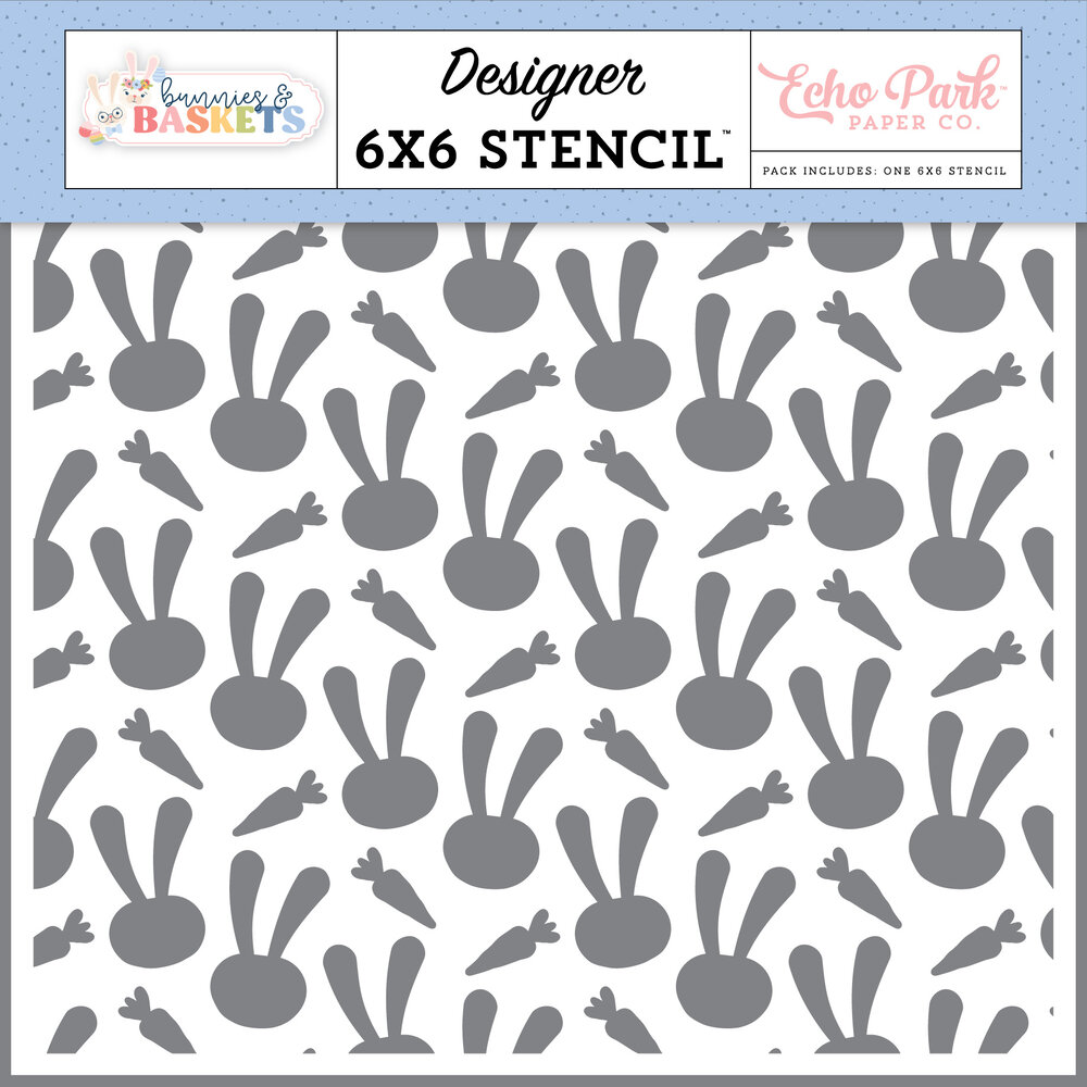 Echo Park Bunnies And Baskets Stencil Bunny And Carrots (BUB412033) Echo Park Bunnies And Baskets Stencil Bunny And Carrots (BUB412033)