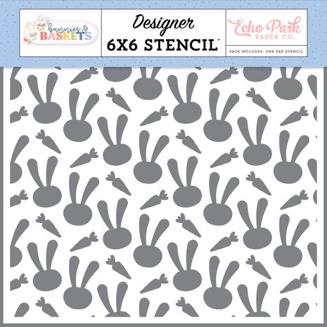 Echo Park Bunnies And Baskets Stencil Bunny And Carrots (BUB412033) Echo Park Bunnies And Baskets Stencil Bunny And Carrots (BUB412033)