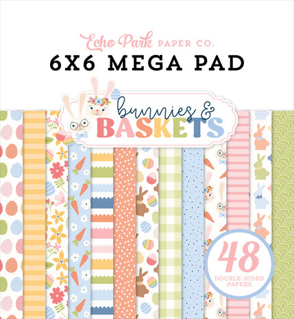 Echo Park Bunnies And Baskets 6x6 Inch Cardmakers Mega Pad (BUB412031)