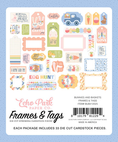 Echo Park Bunnies And Baskets Frames & Tags (BUB412025)