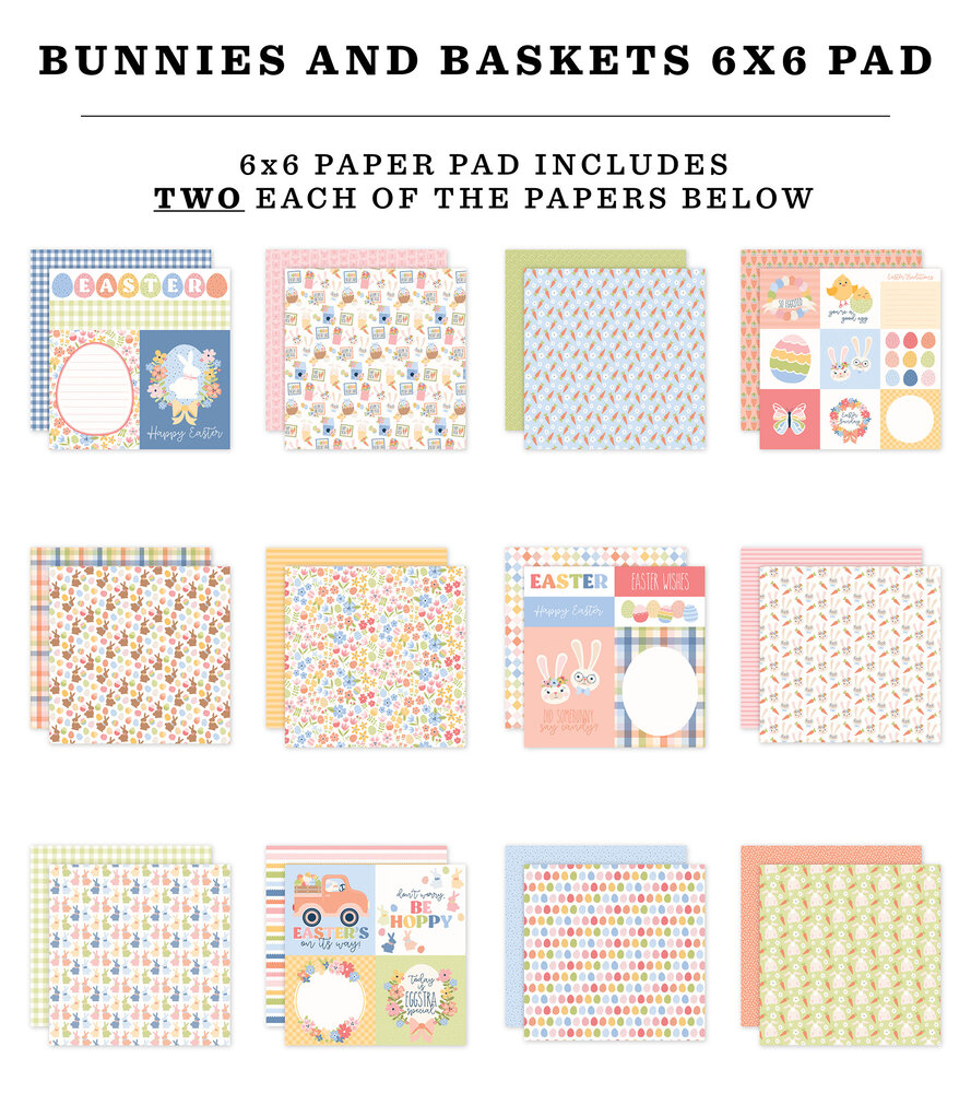 Echo Park Bunnies And Baskets 6x6 Inch Paper Pad (BUB412023) Echo Park Bunnies And Baskets 6x6 Inch Paper Pad (BUB412023)