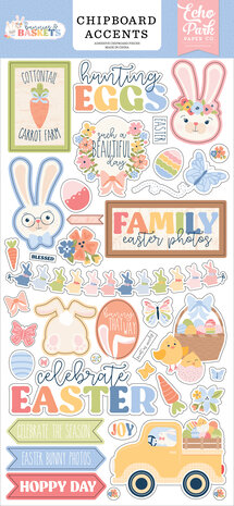 Echo Park Bunnies And Baskets Chipboard Accents (BUB412021)