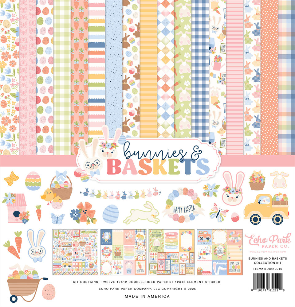 Echo Park Bunnies And Baskets 12x12 Inch Collection Kit (BUB412016)