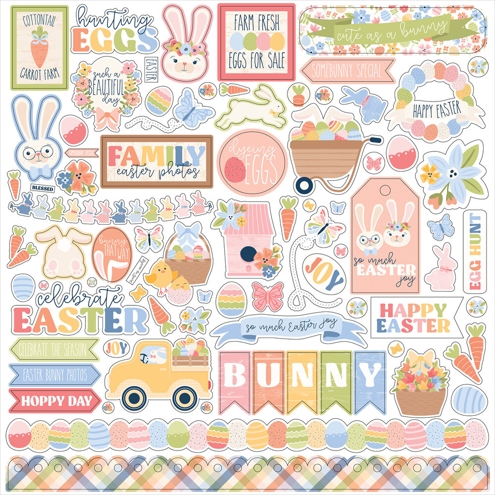 Echo Park Bunnies And Baskets Element Sticker (BUB412014)
