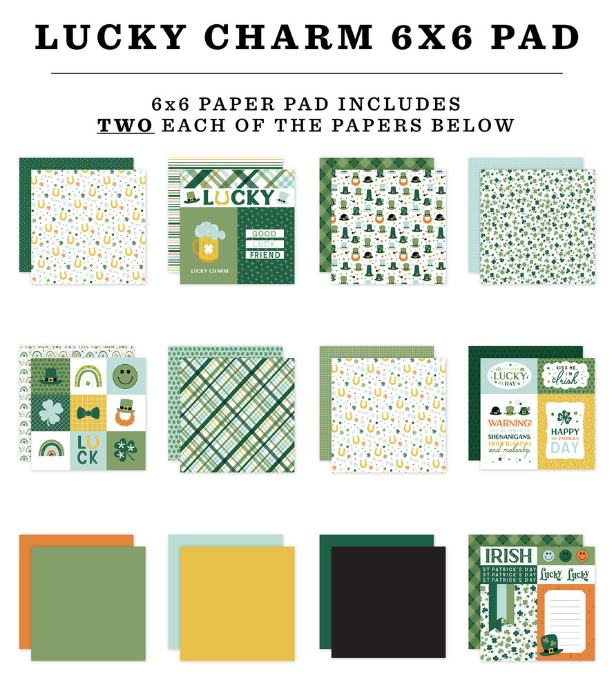 Echo Park Lucky Charm 6x6 Inch Paper Pad (LUC410023) Echo Park Lucky Charm 6x6 Inch Paper Pad (LUC410023)