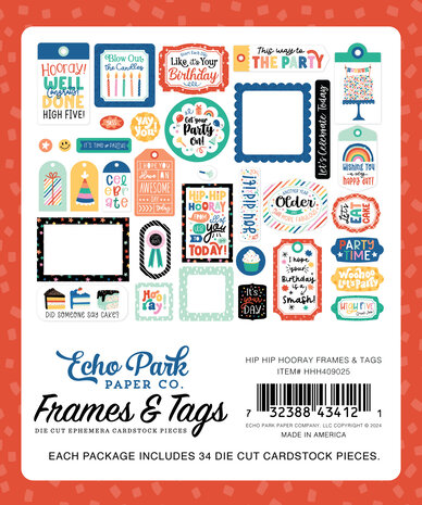 Echo Park Hip Hip Hooray Frames & Tags (HHH409025) Echo Park Hip Hip Hooray Frames & Tags (HHH409025)