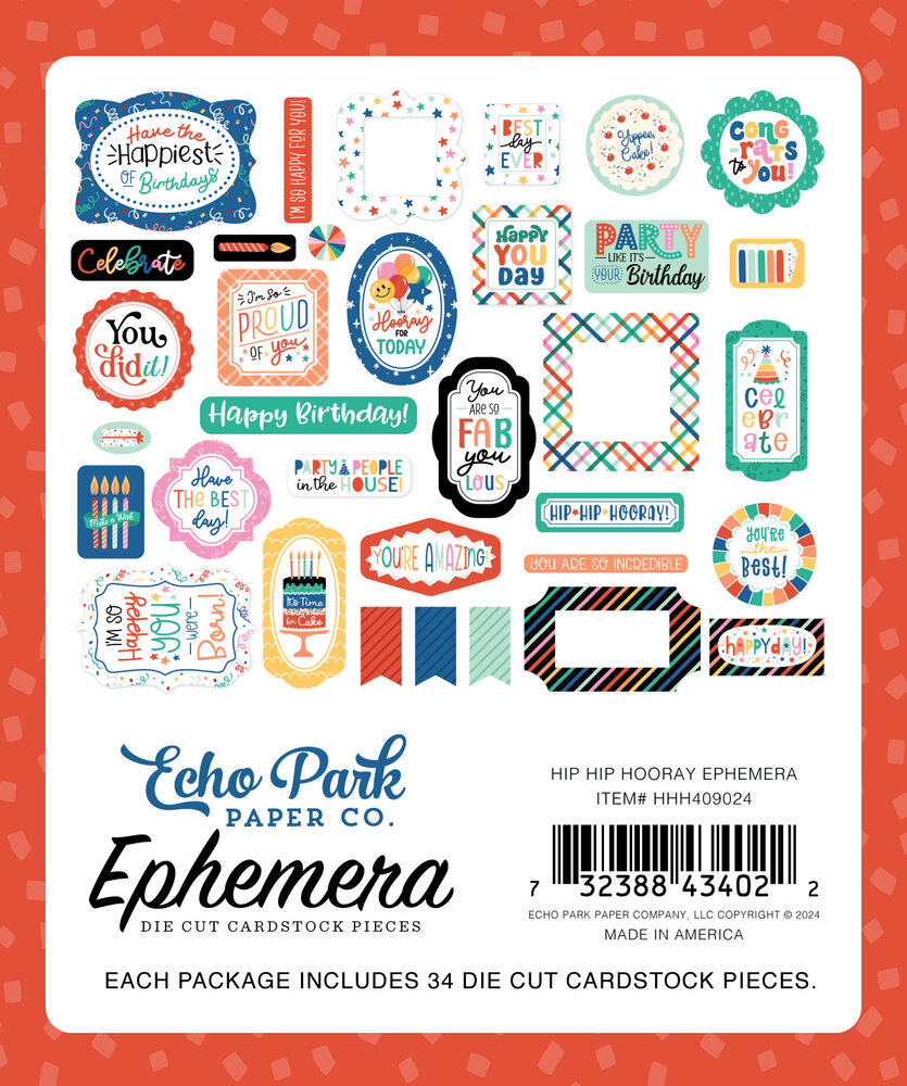Echo Park Hip Hip Hooray Ephemera (HHH409024)