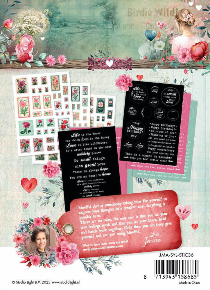 Studio Light Sending You Love A6 Stickers Postage Stamps & Quotes (JMA-SYL-STIC36) (DISCONTINUED)