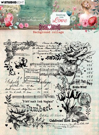 Studio Light Sending You Love Clear Stamps Background Collage (JMA-SYL-STAMP797) (DISCONTINUED)