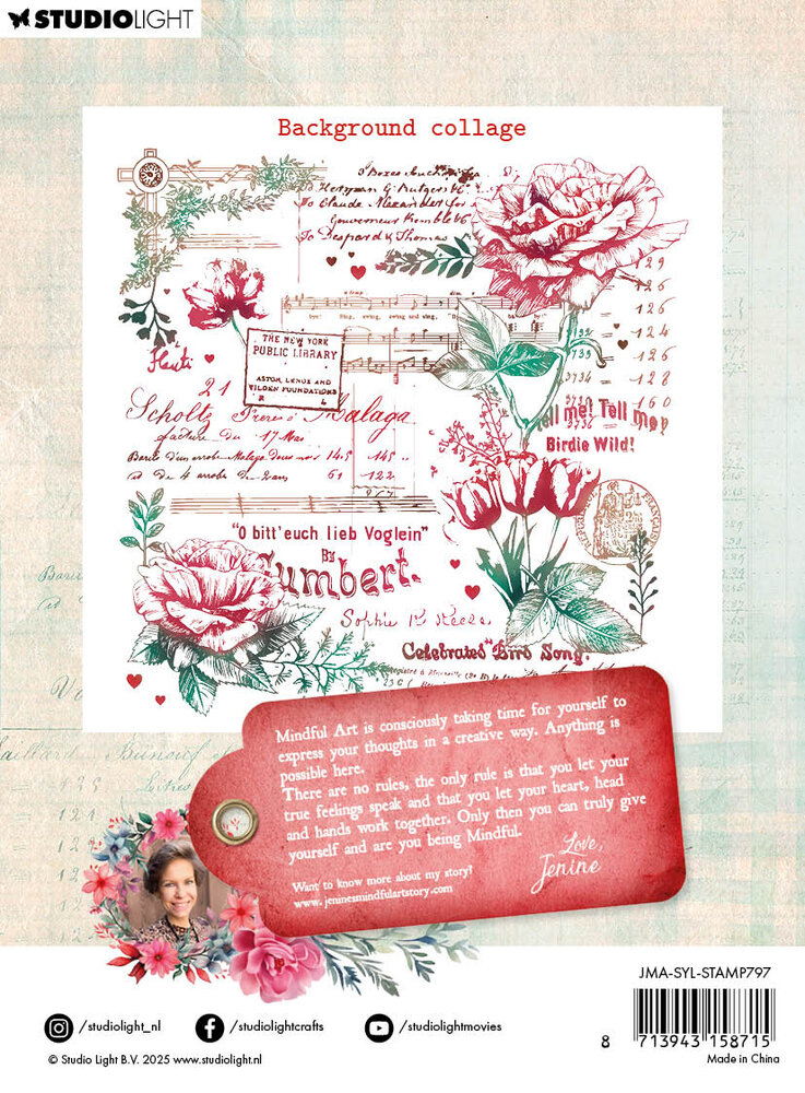 Studio Light Sending You Love Clear Stamps Background Collage (JMA-SYL-STAMP797) (DISCONTINUED)