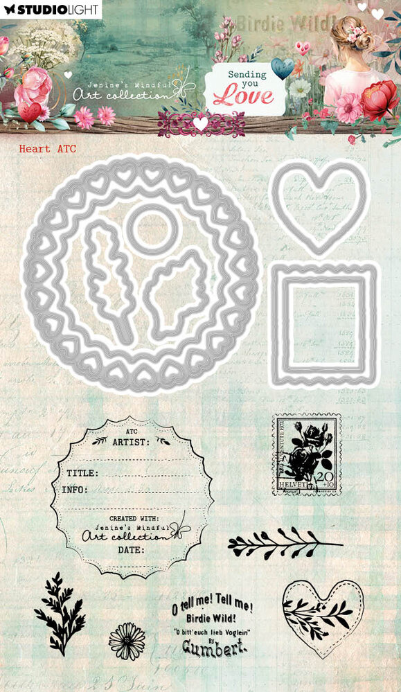 Studio Light Sending You Love Stamp and Cutting Dies Heart ATC (JMA-SYL-SCD92) (DISCONTINUED) Studio Light Sending You Love Stamp and Cutting Dies Heart ATC (JMA-SYL-SCD92) (DISCONTINUED)