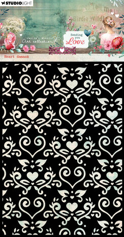 Studio Light Sending You Love Mask Heart Damask (JMA-SYL-MASK316) (DISCONTINUED)