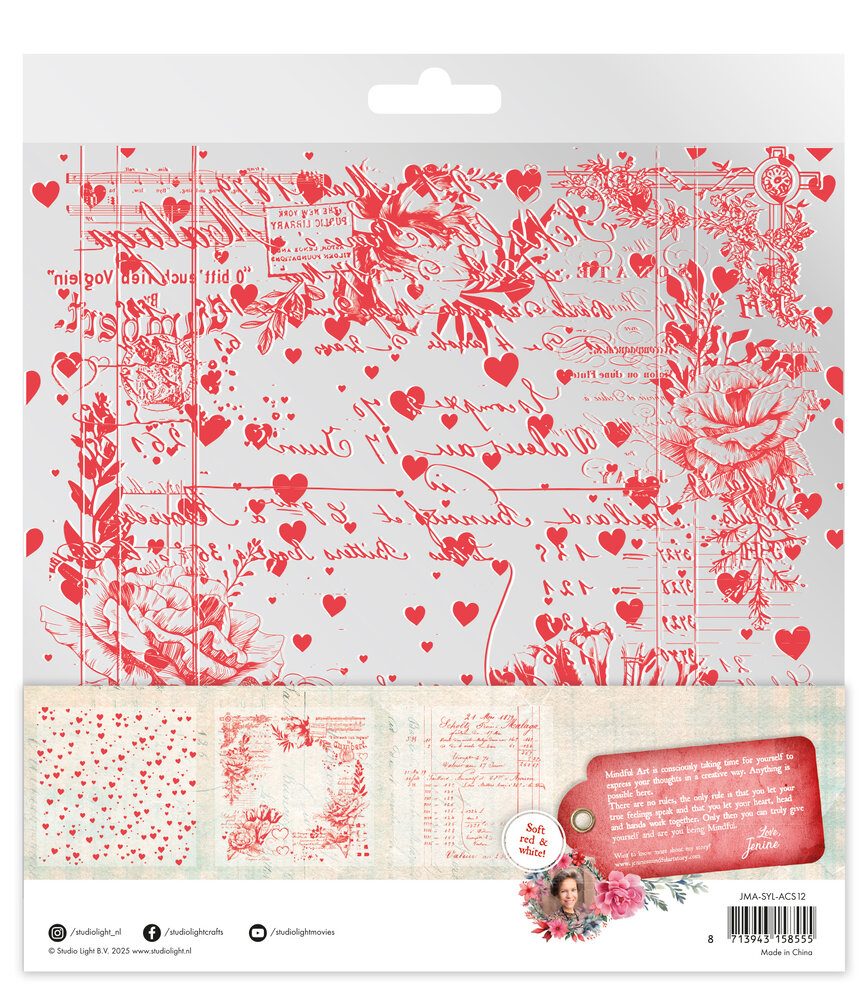 Studio Light Sending You Love 8x8 Inch Acetate Sheets Soft Red & White (JMA-SYL-ACS12) (DISCONTINUED) Studio Light Sending You Love 8x8 Inch Acetate Sheets Soft Red & White (JMA-SYL-ACS12) (DISCONTINUED)