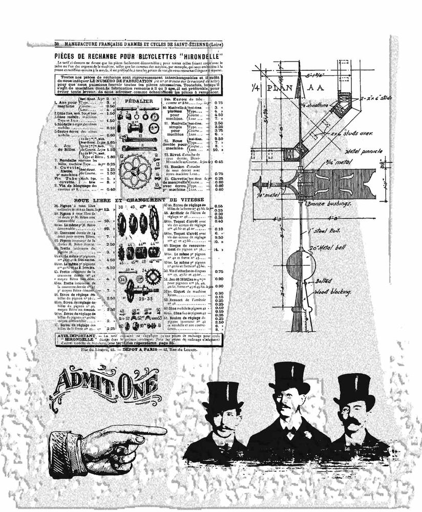 Stampers Anonymous Steampunk Tim Holtz Cling Stamps (CMS107) Stampers Anonymous Steampunk Tim Holtz Cling Stamps (CMS107)