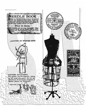 Stampers Anonymous Haberdashery Tim Holtz Cling Stamps (CMS105)