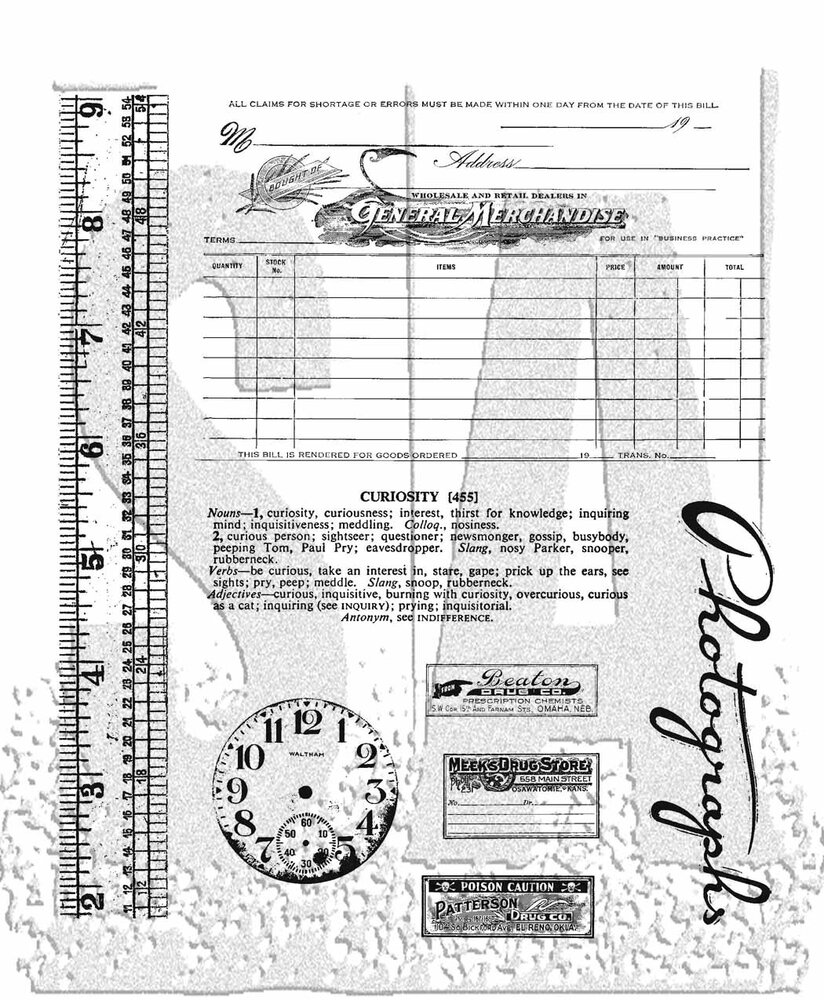 Stampers Anonymous Curiosities Tim Holtz Cling Stamps (CMS104) Stampers Anonymous Curiosities Tim Holtz Cling Stamps (CMS104)