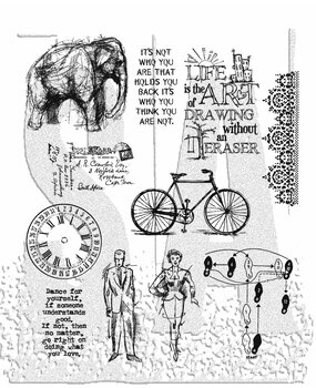 Stampers Anonymous Purely Random Tim Holtz Cling Stamps (CMS088)