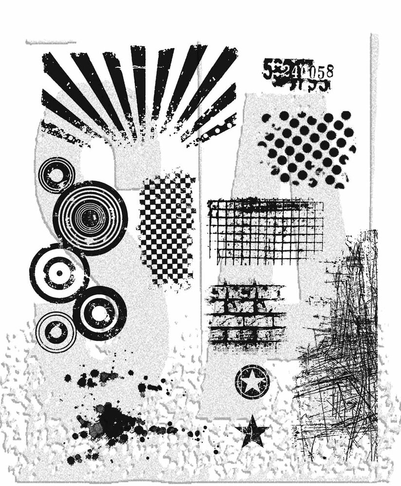 Stampers Anonymous Bitty Grunge Tim Holtz Cling Stamps (CMS089) Stampers Anonymous Bitty Grunge Tim Holtz Cling Stamps (CMS089)