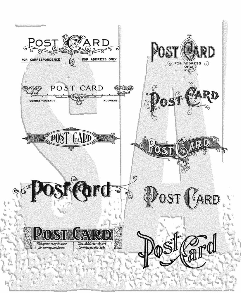 Stampers Anonymous Postcards Tim Holtz Cling Stamps (CMS099) Stampers Anonymous Postcards Tim Holtz Cling Stamps (CMS099)